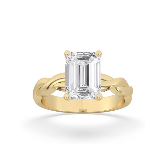 Twisted Band Solitaire Ring
