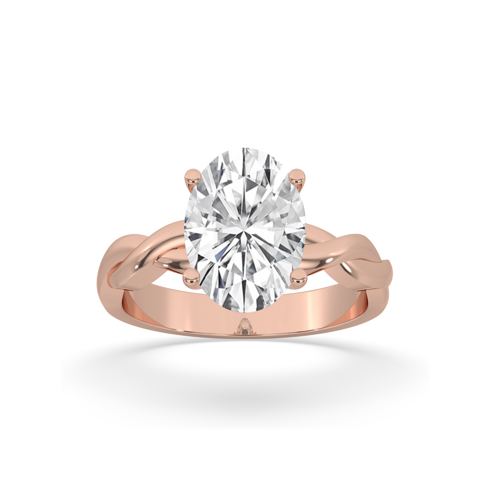 Twisted Band Solitaire Ring