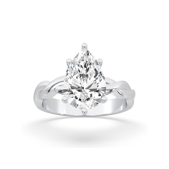 Pear Twisted Engagement Ring