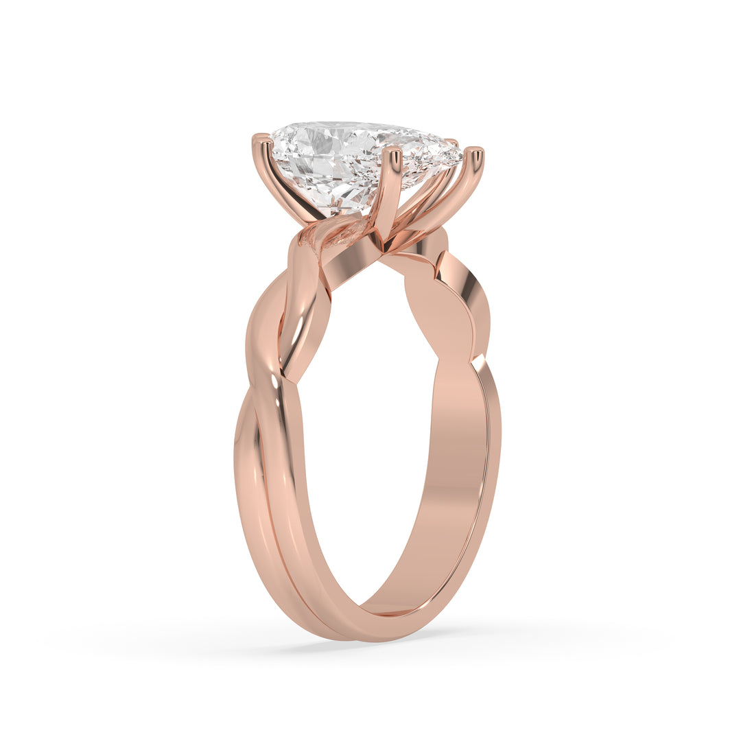 Pear Twisted Engagement Ring