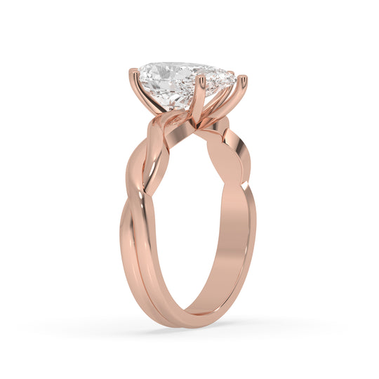 Pear Twisted Engagement Ring