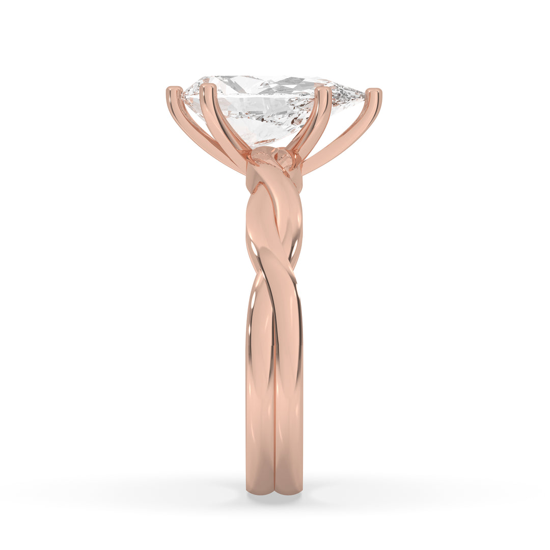 Pear Twisted Engagement Ring
