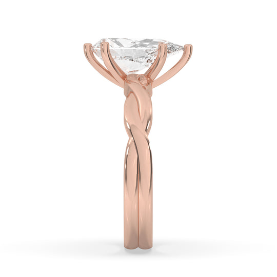 Pear Twisted Engagement Ring