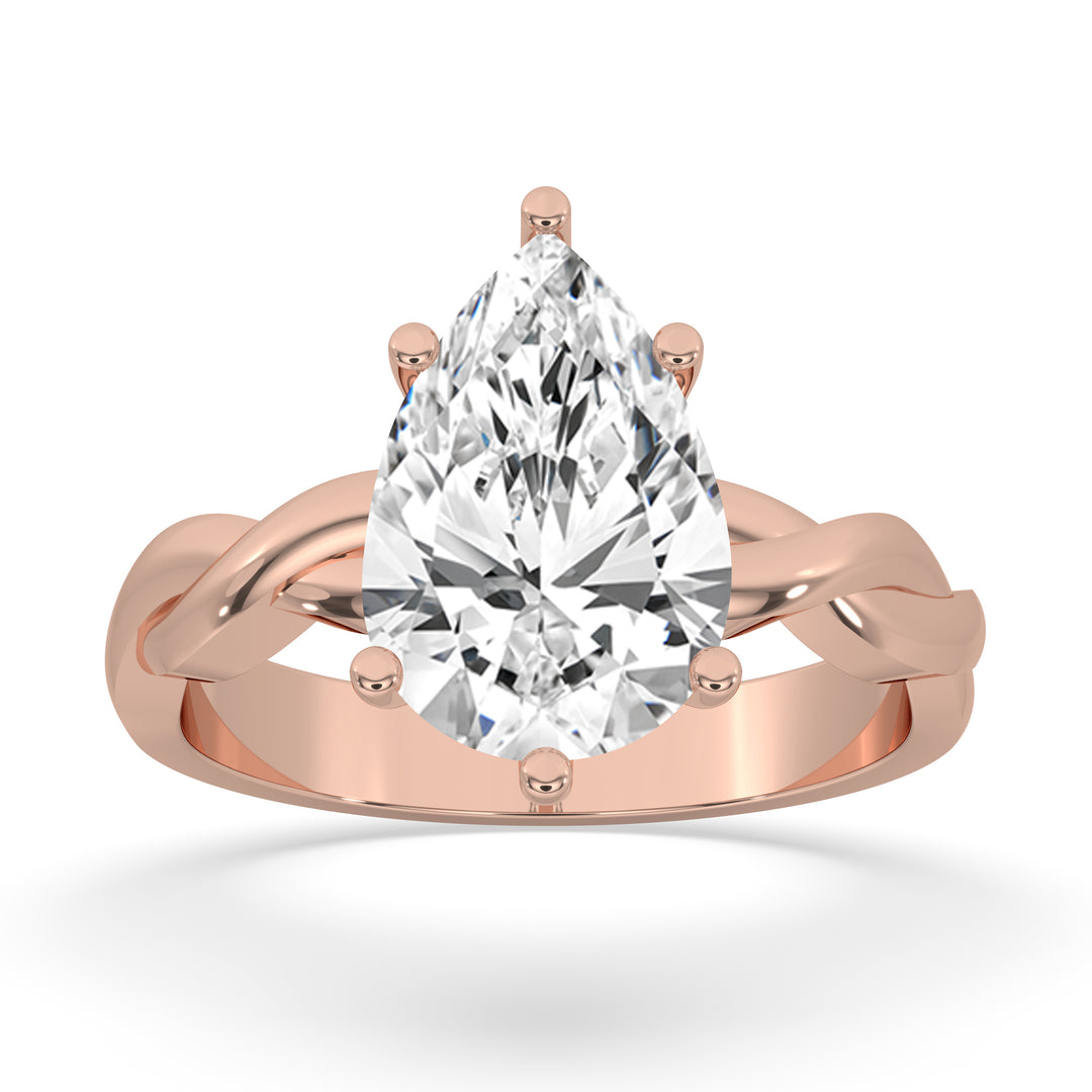 Pear Twisted Engagement Ring