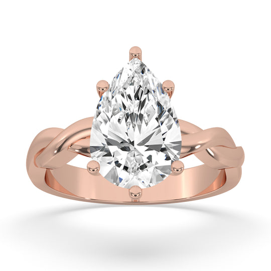 Pear Twisted Engagement Ring
