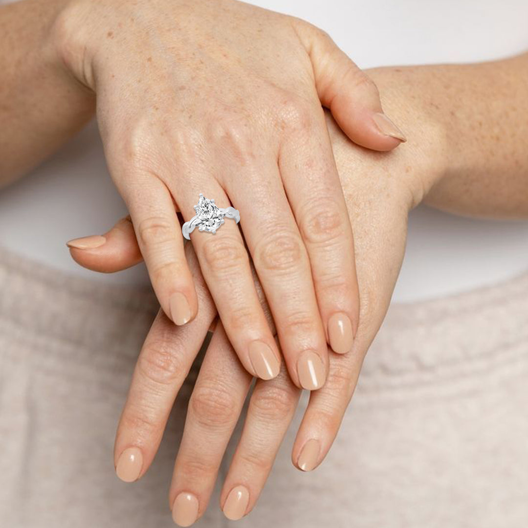 Pear Twisted Engagement Ring