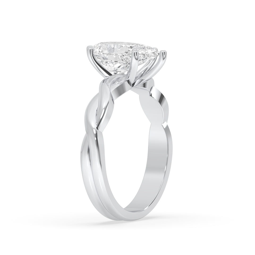 Pear Twisted Engagement Ring