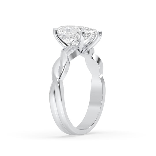 Pear Twisted Engagement Ring