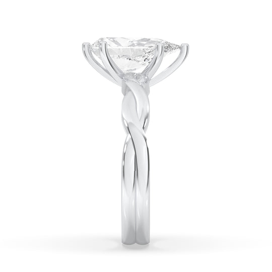 Pear Twisted Engagement Ring