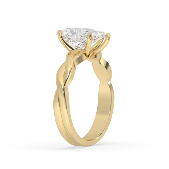 Pear Twisted Engagement Ring