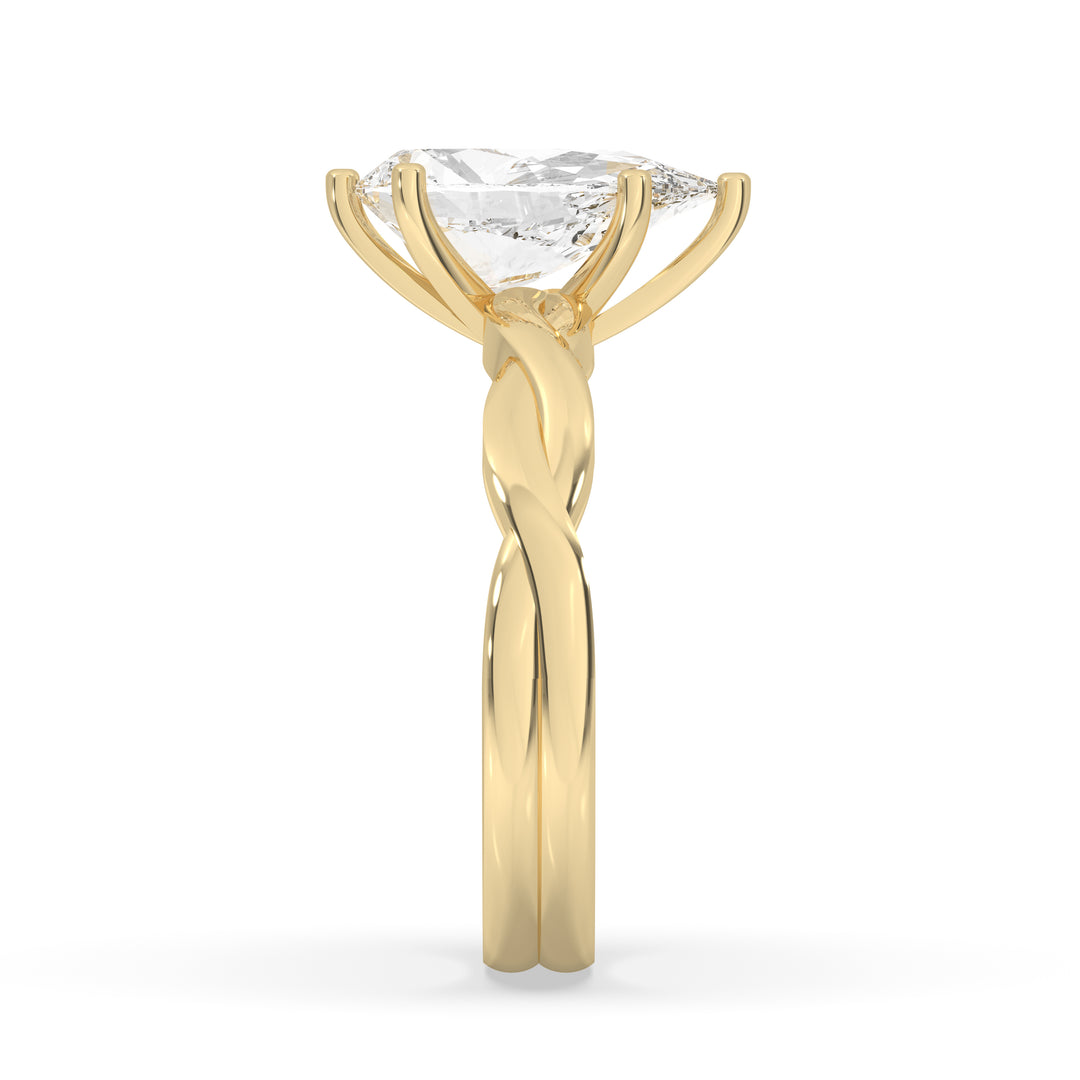 Pear Twisted Engagement Ring