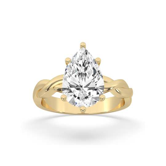 Pear Twisted Engagement Ring