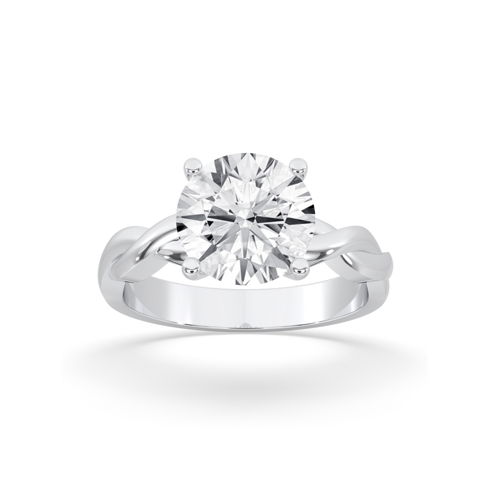 Pear Double Band Solitaire Ring