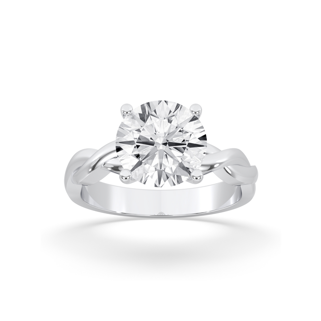 Pear Double Band Solitaire Ring