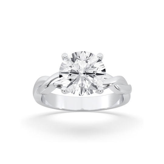Pear Double Band Solitaire Ring