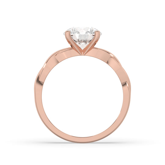 Pear Double Band Solitaire Ring