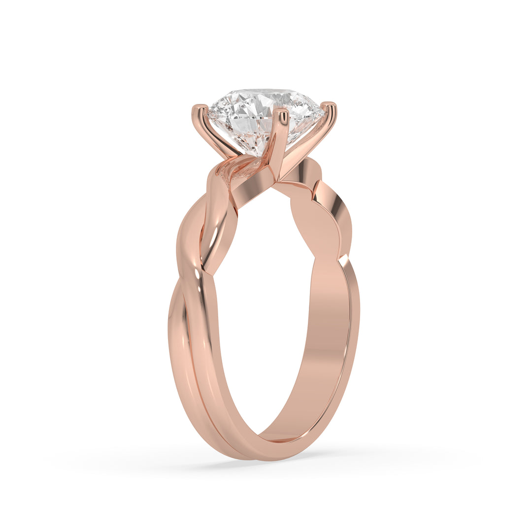 Pear Double Band Solitaire Ring