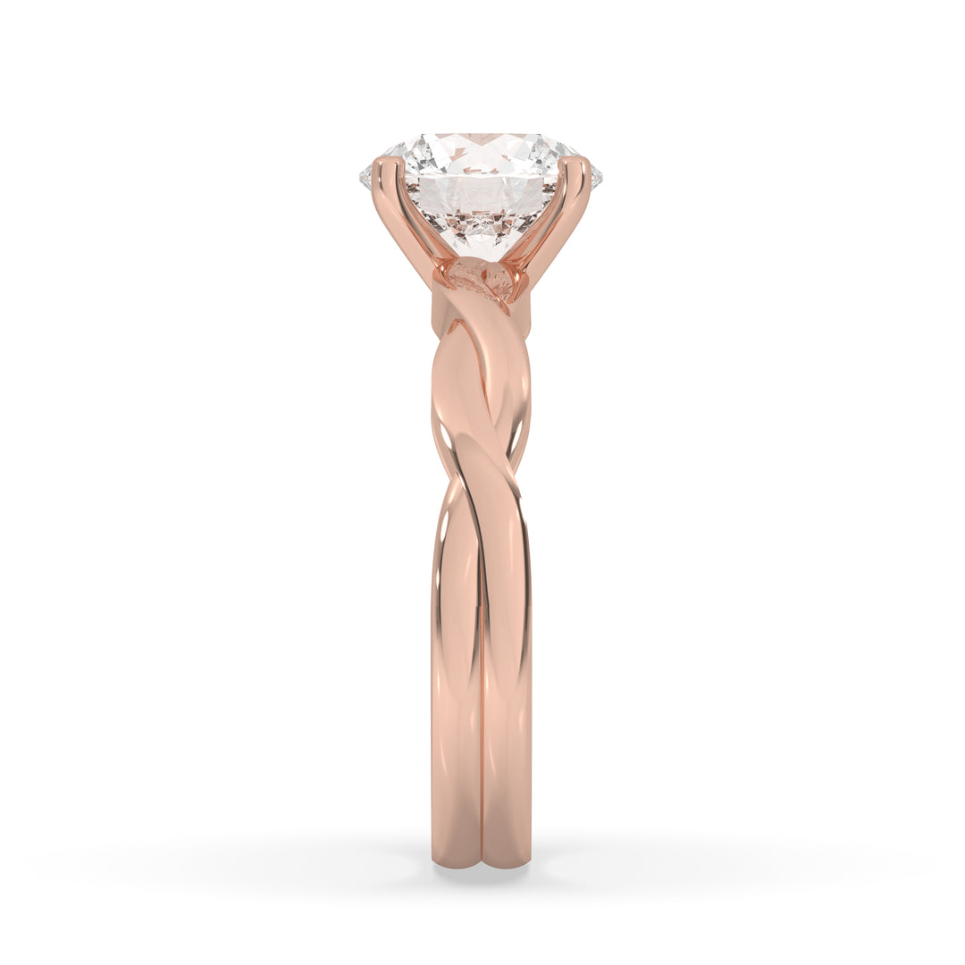 Pear Double Band Solitaire Ring