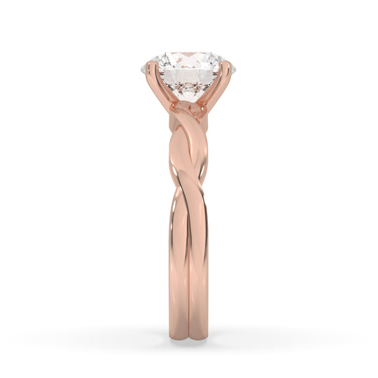 Pear Double Band Solitaire Ring