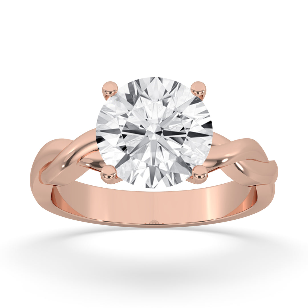 Pear Double Band Solitaire Ring