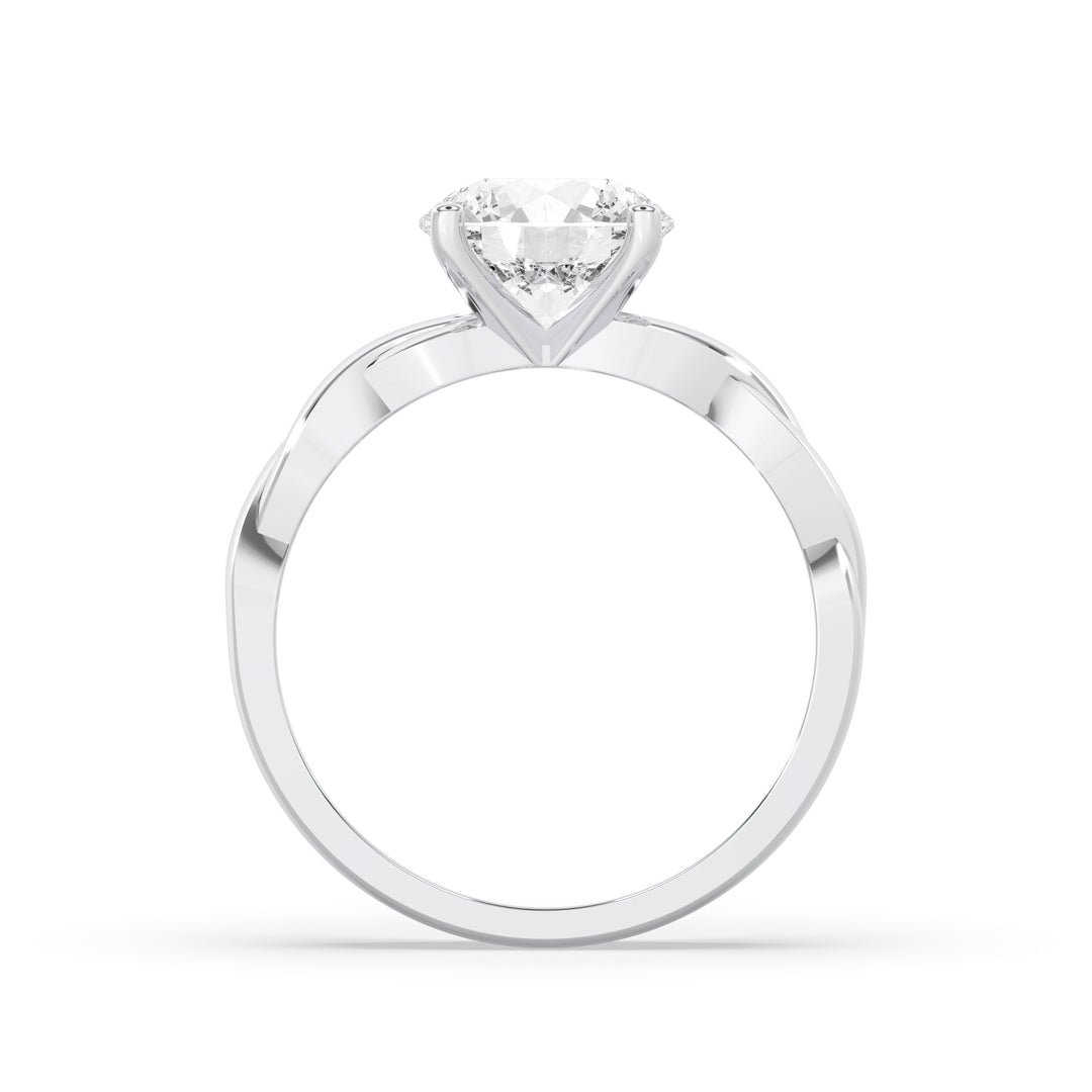Pear Double Band Solitaire Ring