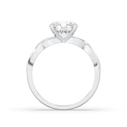 Pear Double Band Solitaire Ring