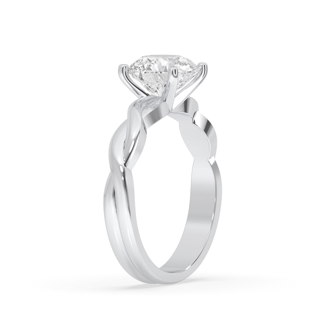 Pear Double Band Solitaire Ring