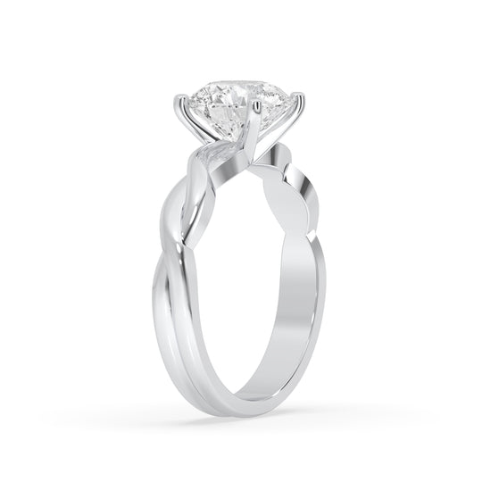 Pear Double Band Solitaire Ring