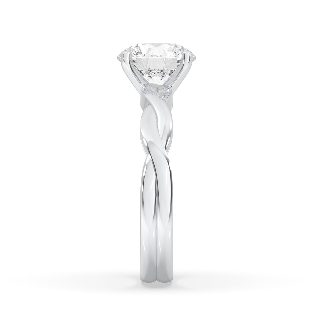 Pear Double Band Solitaire Ring