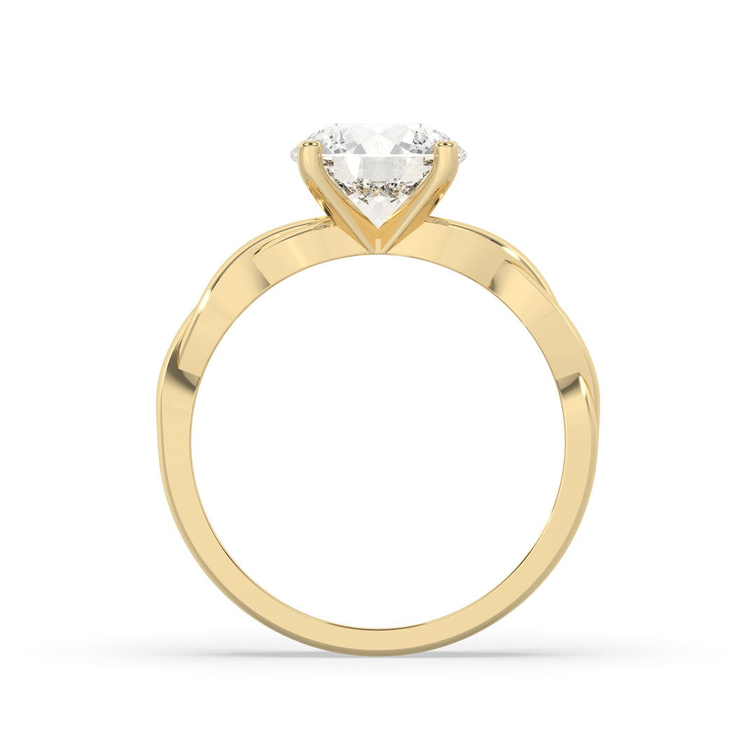 Pear Double Band Solitaire Ring