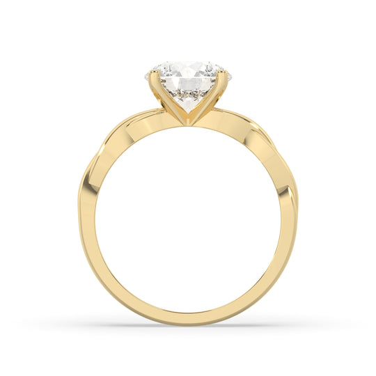 Pear Double Band Solitaire Ring
