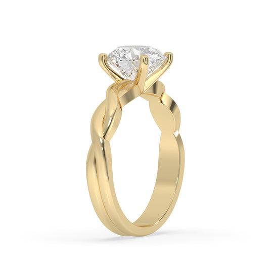 Pear Double Band Solitaire Ring