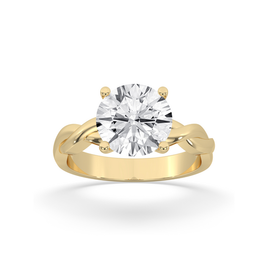 Pear Double Band Solitaire Ring