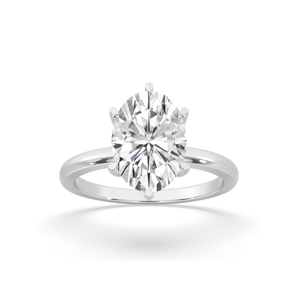 Oval Thick Band 6 Prongs