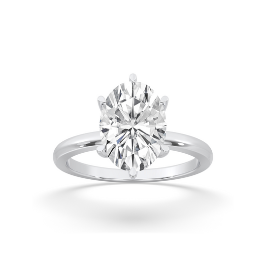Oval Thick Band 6 Prongs