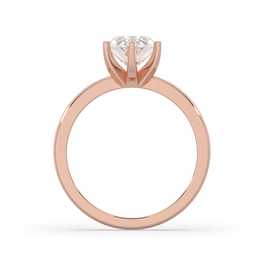 Oval Thick Band 6 Prongs