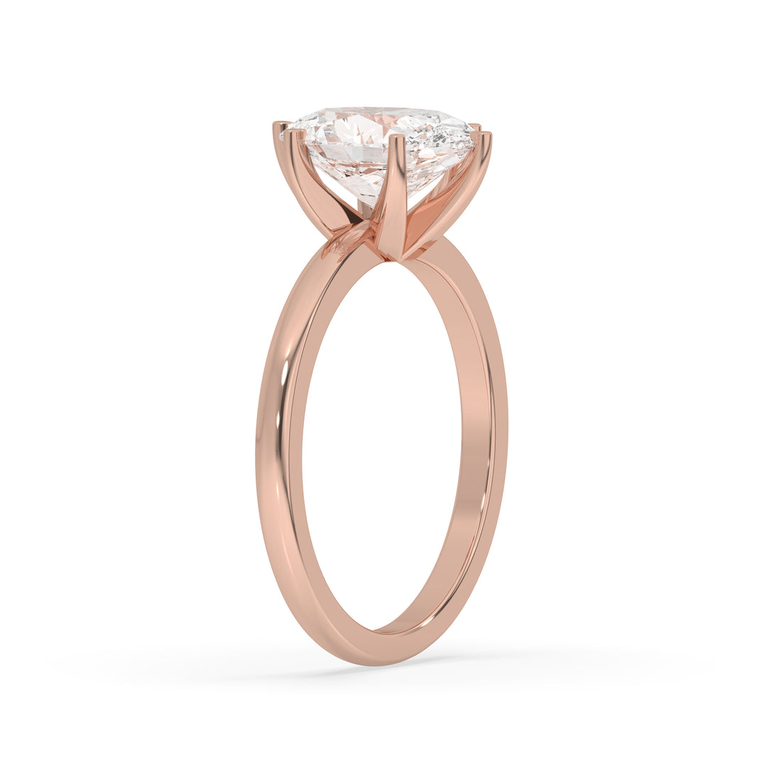 Oval Thick Band 6 Prongs