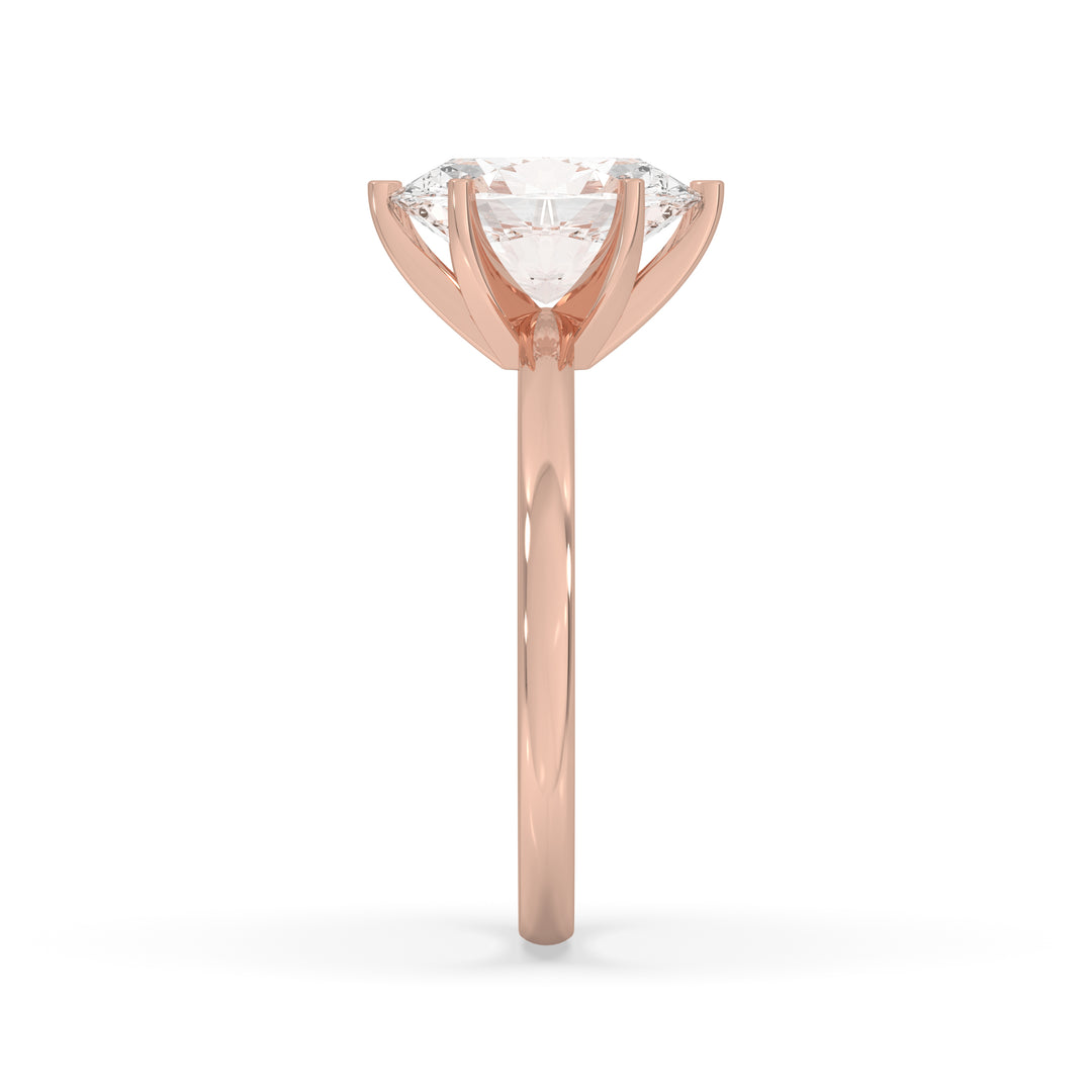 Oval Thick Band 6 Prongs