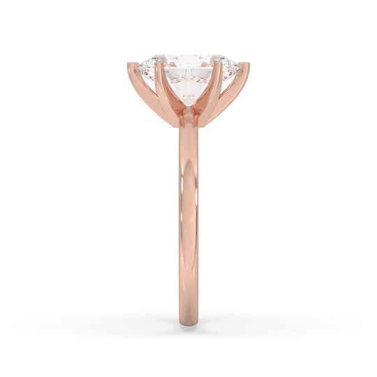 Oval Thick Band 6 Prongs