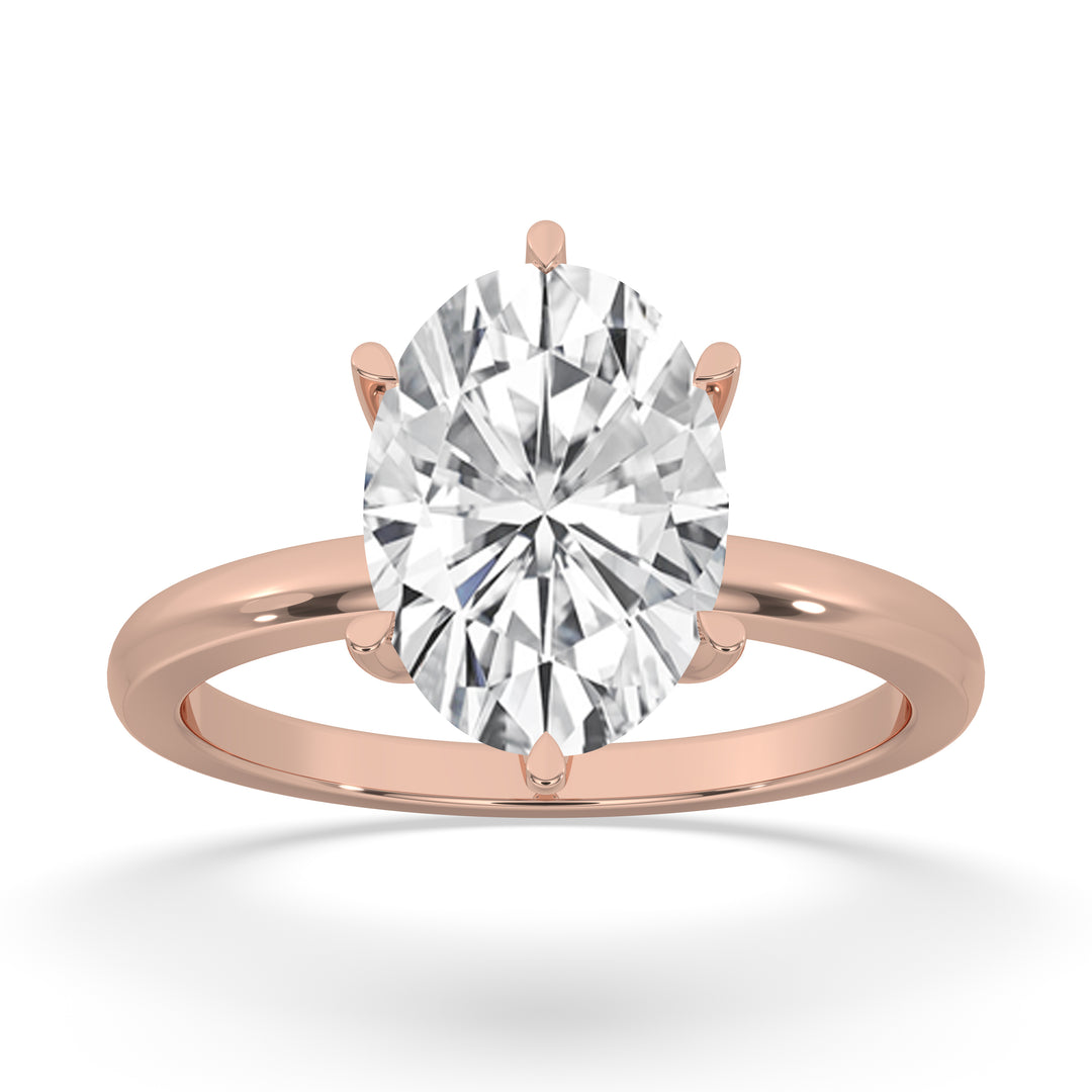 Oval Thick Band 6 Prongs