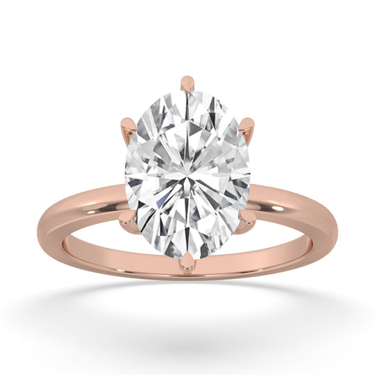 Oval Thick Band 6 Prongs