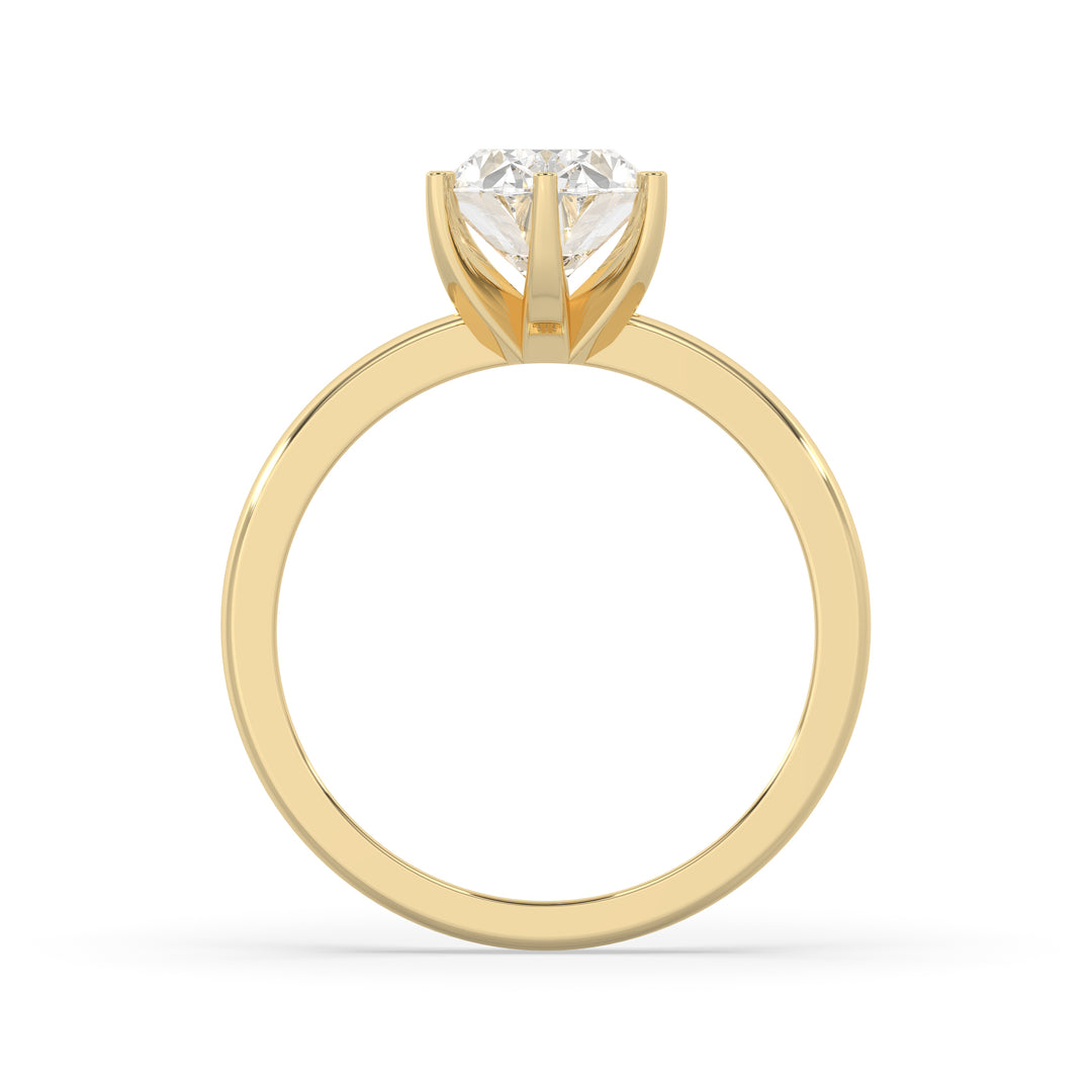 Oval Thick Band 6 Prongs