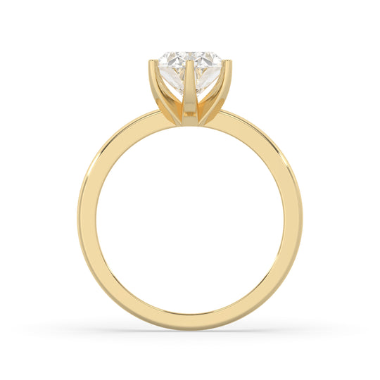 Oval Thick Band 6 Prongs