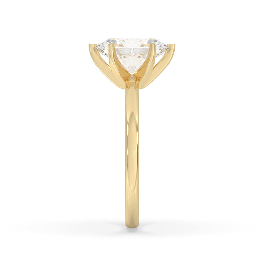 Oval Thick Band 6 Prongs
