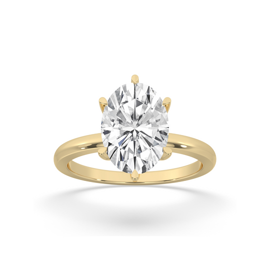 Oval Thick Band 6 Prongs