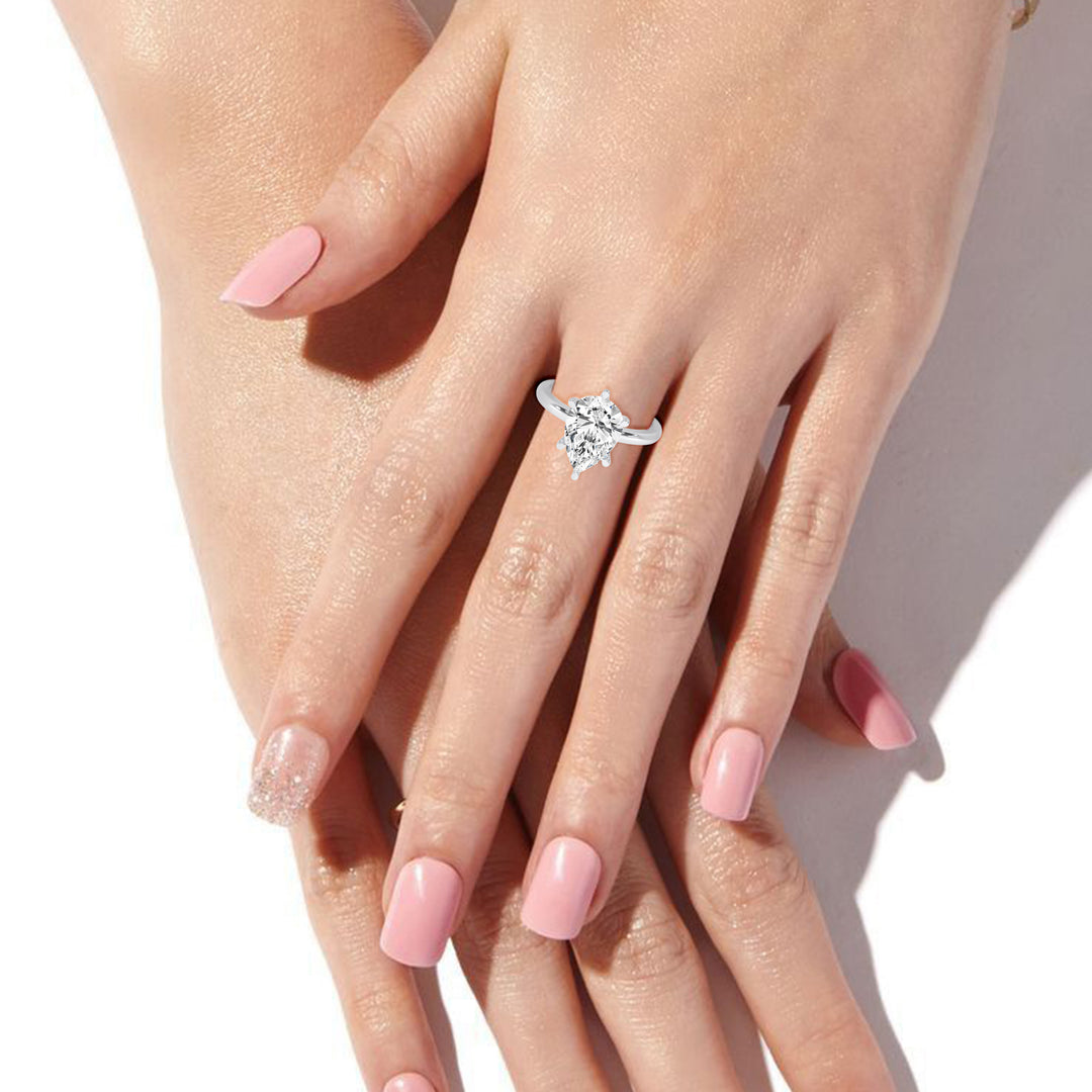 Pear Cut Engagement Ring 6 Prongs