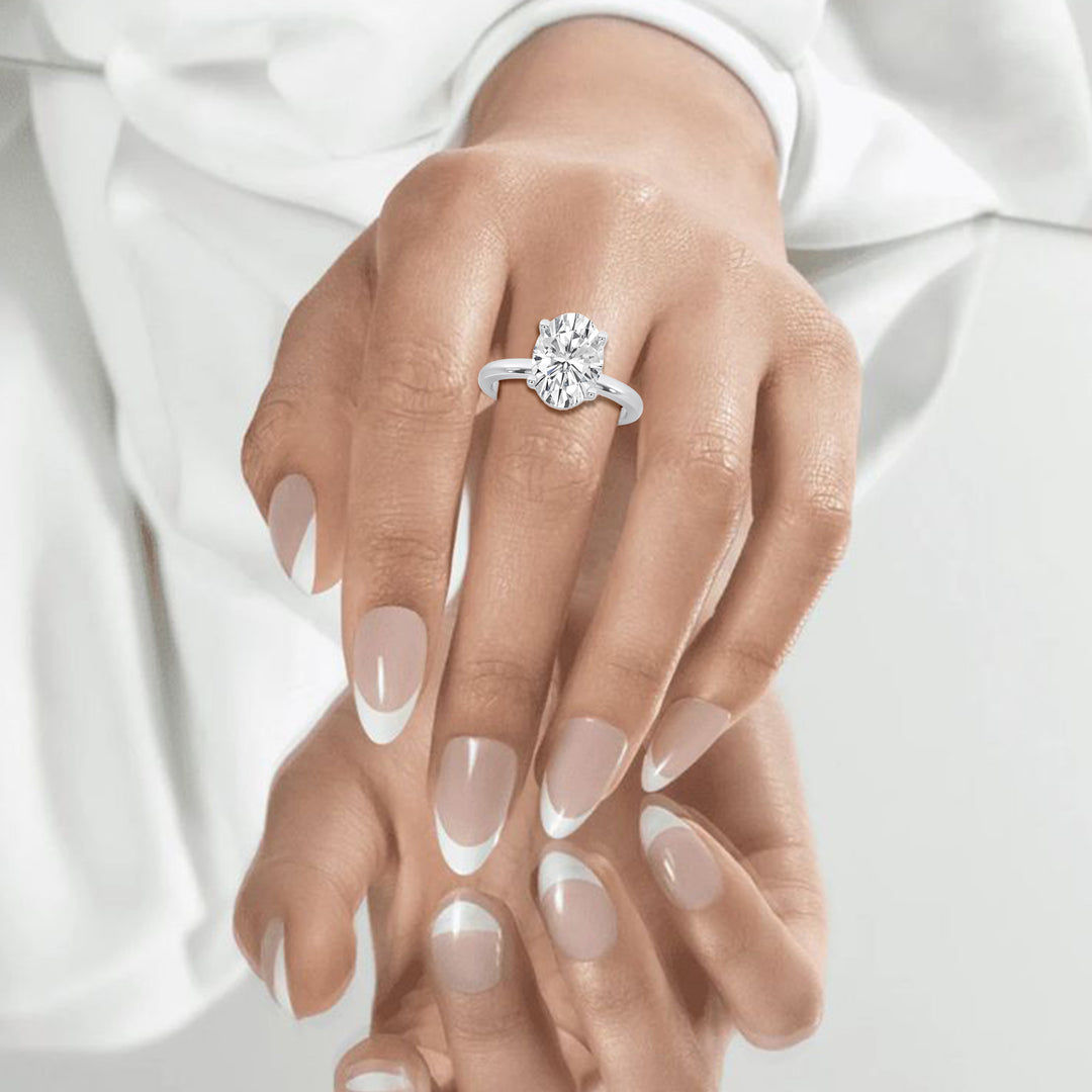 Oval Wide Setting Engagement Ring
