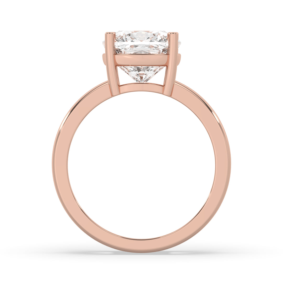Double Band Cushion Solitaire Ring