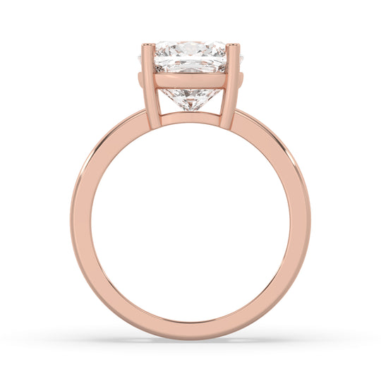 Double Band Cushion Solitaire Ring