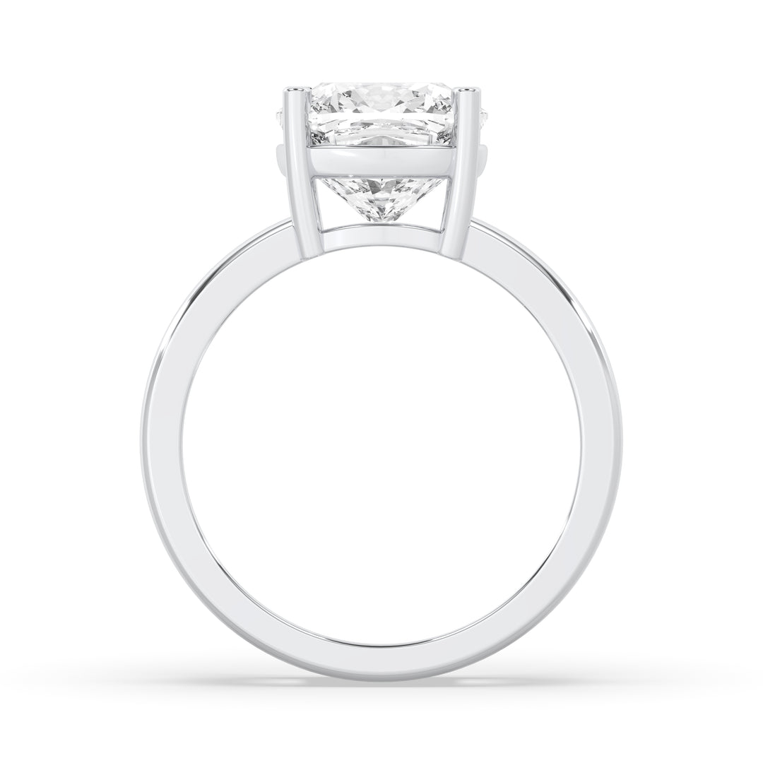 Double Band Cushion Solitaire Ring
